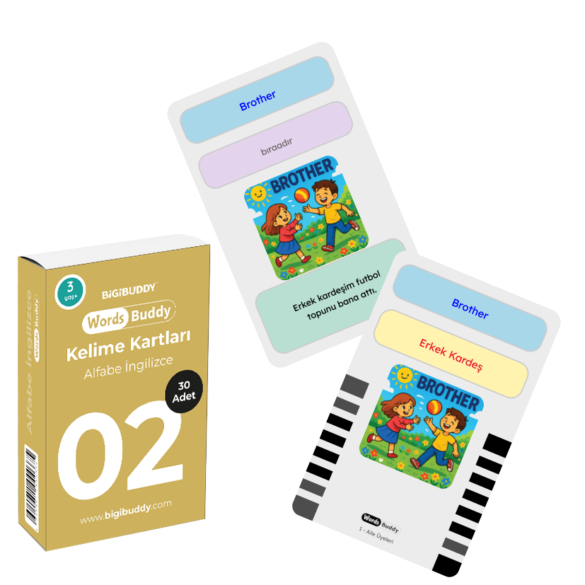 WordsBuddy Alfabe İngilizce – Akıllı Harf ve Kelime Öğrenme Kart Seti