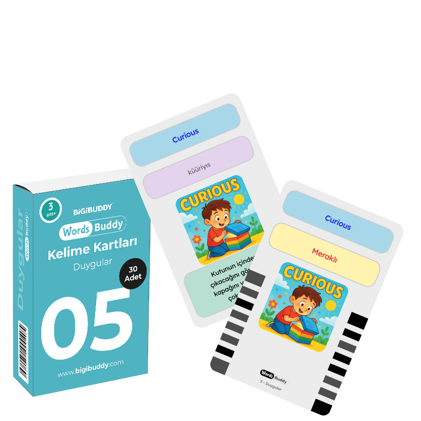 WordsBuddy Duygular – Türkçe İngilizce Akıllı Kelime Kart Seti