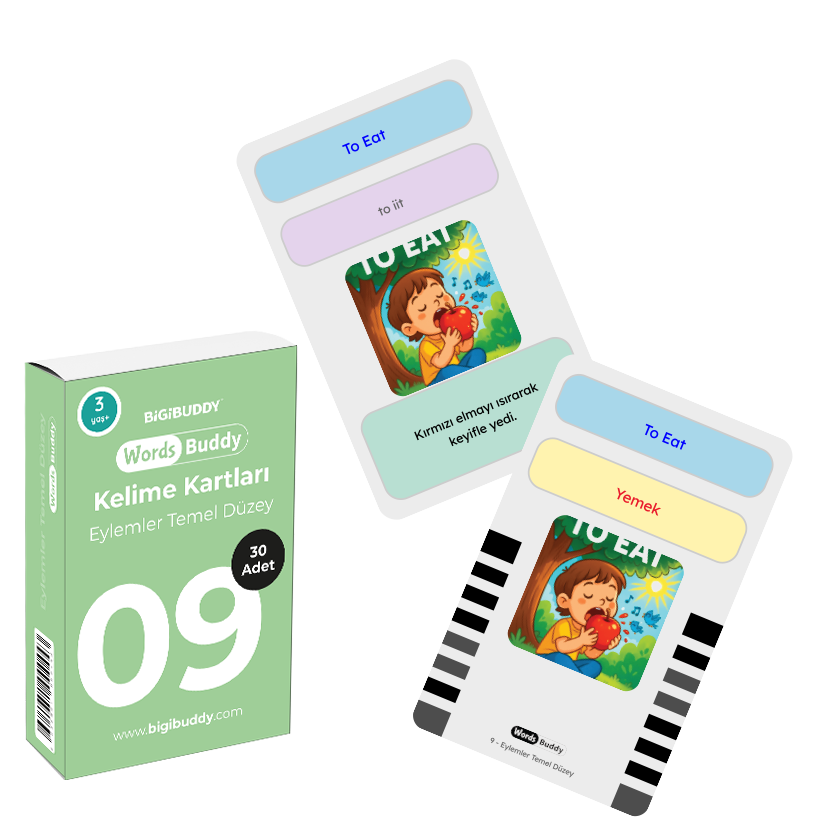 WordsBuddy Eylemler (Temel Düzey) – Türkçe İngilizce Akıllı Kelime Kart Seti