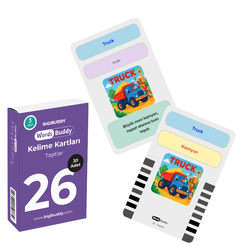 WordsBuddy Taşıtlar – Türkçe İngilizce Akıllı Kelime Kart Seti