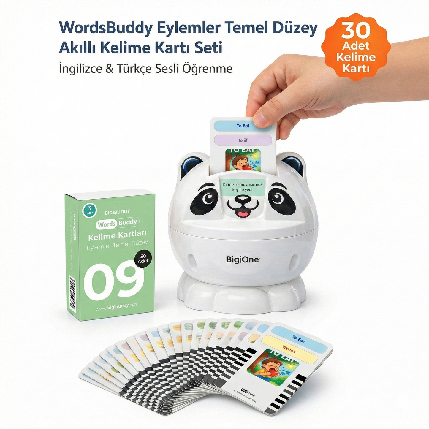 WordsBuddy Eylemler (Temel Düzey) – Türkçe İngilizce Akıllı Kelime Kart Seti