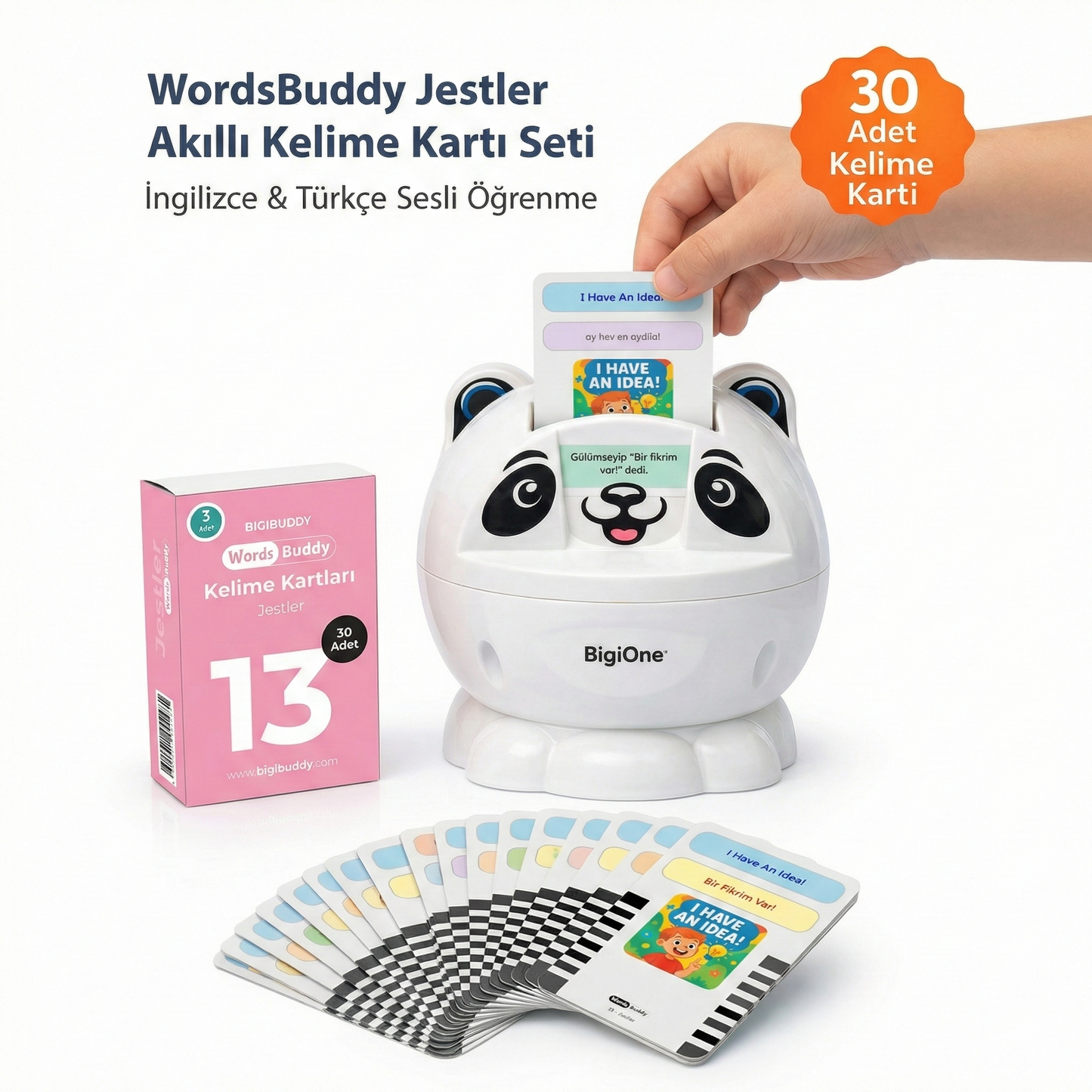 WordsBuddy Jestler – Türkçe İngilizce Akıllı Kelime Kart Seti