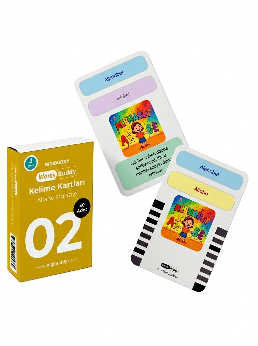 WordsBuddy Alfabe İngilizce – Akıllı Harf ve Kelime Öğrenme Kart Seti