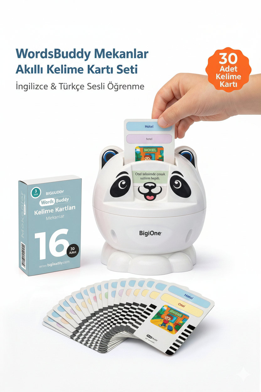 WordsBuddy Mekanlar – Türkçe İngilizce Akıllı Kelime Kart Seti