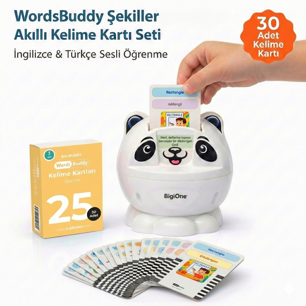 WordsBuddy Şekiller – Türkçe İngilizce Akıllı Kelime Kart Seti