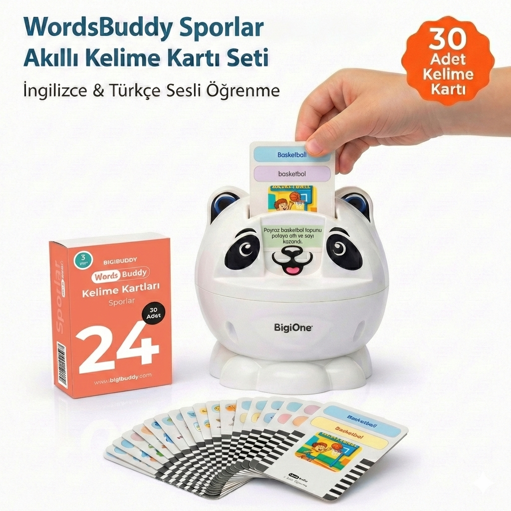 WordsBuddy Sporlar – Türkçe İngilizce Akıllı Kelime Kart Seti