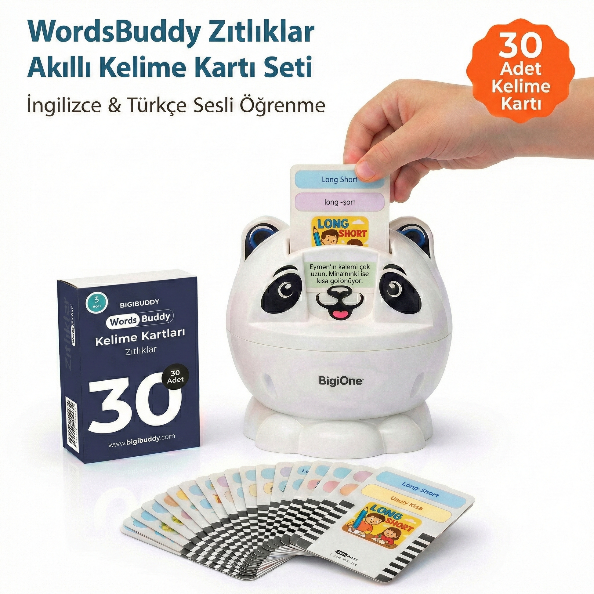 WordsBuddy Zıtlıklar – Türkçe İngilizce Akıllı Kelime Kart Seti